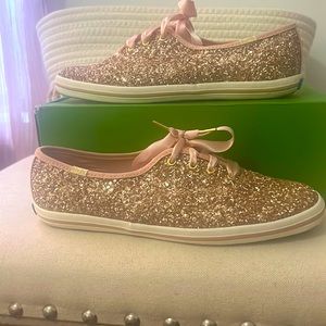 Keds x Kate Spade New York Glitter Shoes - Size 8.5 - Rose Gold